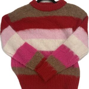 Striped Multicolor Women's Sweater - Pink, Red, Cream, Brown